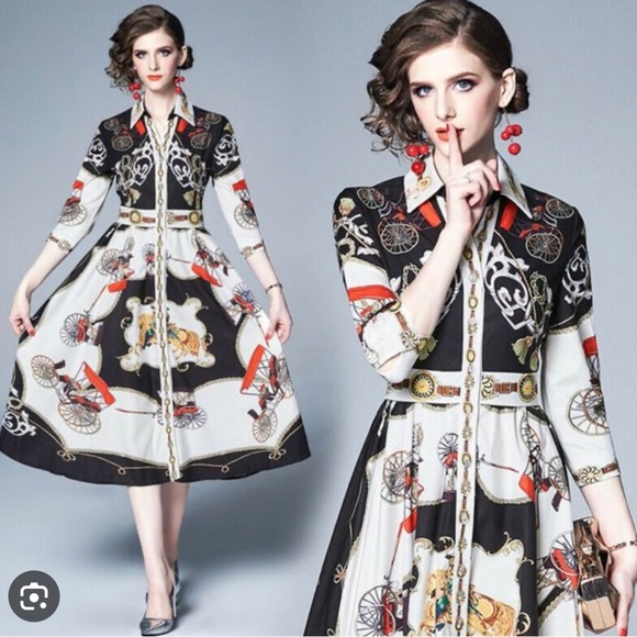 Dalia MacPhee Dresses & Skirts - Dalia MacPhee button down shirt midi dress size L